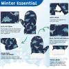 Toddler Mittens Warm Kids Lined Fleece Gloves Winter Ski Gloves Snow Waterproof Mittens for Baby Boys Girls Grey Dinosaur M view 4