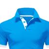 JEKE-DG Men's Slim Fit Color Matching Polo Shirt Lightweight Soft Golf Lapel T Shirt Casual Solid Short Sleeve T-Shirts (Blue White,M) view 3