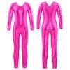 JEYPINMI Toddler Girls Unitards Gymnastics Long Sleeves Full Body Ballet Leotards Dance Bodysuit 4-14 Years Hot Pink 10 Years view 1