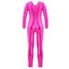 JEYPINMI Toddler Girls Unitards Gymnastics Long Sleeves Full Body Ballet Leotards Dance Bodysuit 4-14 Years Hot Pink 10 Years view 3