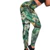PCSJRKG Marbled Floral Printed Workout Yoga Pants for Women, Soft Yoga Pants Leggings Tummy Control Stretch Workout Leggings for Yoga Gym, Green, L view 4
