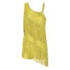 Sinleey Kids Girls Shiny Tassel Latin Dance Dress Sleeveless Salsa Tango Jazz Samba Ballroom Dance Fringe Dress Gold A 14 Years view 1