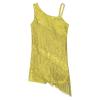 Sinleey Kids Girls Shiny Tassel Latin Dance Dress Sleeveless Salsa Tango Jazz Samba Ballroom Dance Fringe Dress Gold A 14 Years view 3