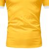 JEKE-DG Men's Slim Fit Color Matching Polo Shirt Lightweight Soft Golf Lapel T Shirt Casual Solid Short Sleeve T-Shirts (Yellow,XXL) view 4