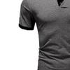 JEKE-DG Men's Slim Fit Color Matching Polo Shirt Lightweight Soft Golf Lapel T Shirt Casual Solid Short Sleeve T-Shirts (Dark Grey Black,XL) view 2