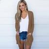 JOFOW Women Lightweight Cardigan Sweaters with Pocket Healthy Wool Sports Long Cardigan Soft and Comfortable Women's Wool Cardigan Healthy Sports Long Cardigan (A-Khaki,Small) view 3