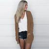 JOFOW Women Lightweight Cardigan Sweaters with Pocket Healthy Wool Sports Long Cardigan Soft and Comfortable Women's Wool Cardigan Healthy Sports Long Cardigan (A-Khaki,Small) view 4