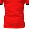 Men's Slim Fit Color Matching Polo Shirt Lightweight Soft Golf Lapel T Shirt Casual Solid Short Sleeve T-Shirts (Red,L) view 4