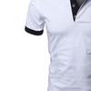 JEKE-DG Men's Slim Fit Color Matching Polo Shirt Lightweight Soft Golf Lapel T Shirt Casual Solid Short Sleeve T-Shirts (White,XXL) view 2