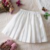 Nileafes Little Kid Pleated Tennis Skirt with Short Girl Athletic Uniform Skorts Sport Golf Cheer Skirts Size 110 (3-4 Years,139-White) view 2