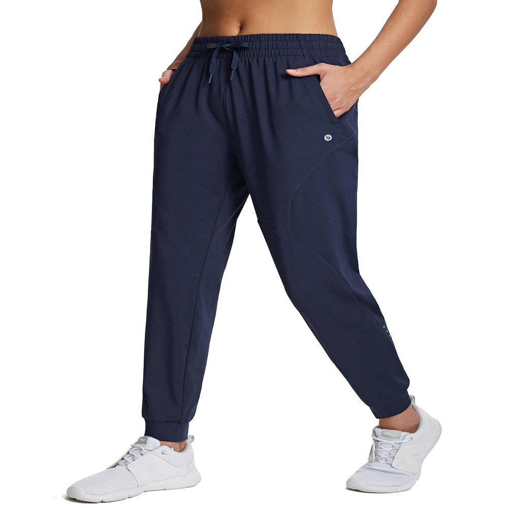 baleaf Fleece Lined Pants Joggers Women Winter Running Gear Waterproof Thermal Sweatpants Cold Weather Hiking Jogging Navy XL