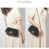 Esimileeya Black Quilted Shoulder Purses for Women Trendy with Silver Chain Strap Black Small Crossbody Bags with Woven Hand Carry Strap Clutch Purses for Women Going Out Bags Evening Handbag view 2