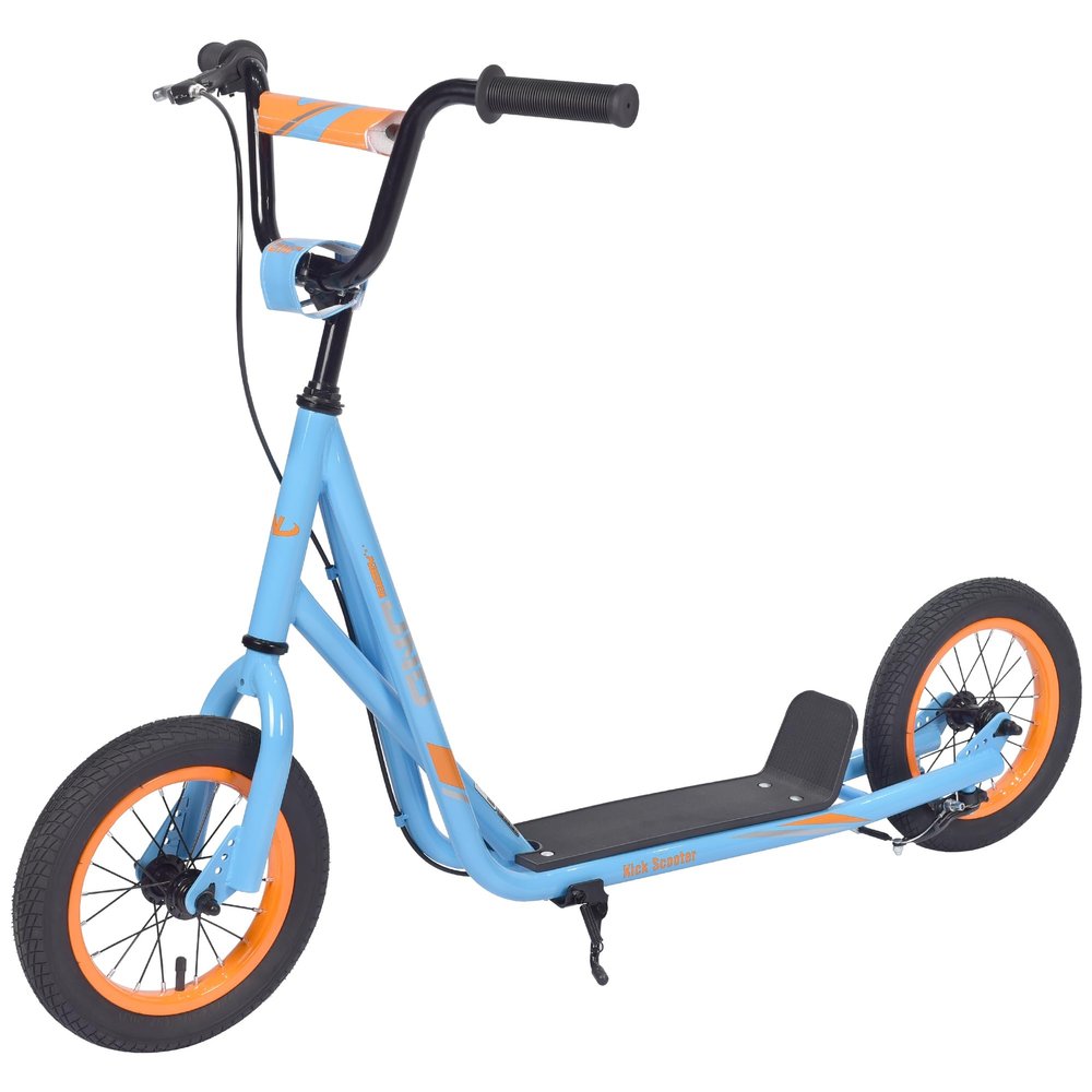Kick Scooter for Ages 6+,Kid, Teens & Adults. Max Load 175 LBS. Lightweight, 12IN Big Wheels for Kids, Teen and Adults,Widened Non-Slip Footboard (Blue)