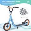 Kick Scooter for Ages 6+,Kid, Teens & Adults. Max Load 175 LBS. Lightweight, 12IN Big Wheels for Kids, Teen and Adults,Widened Non-Slip Footboard (Blue) view 2