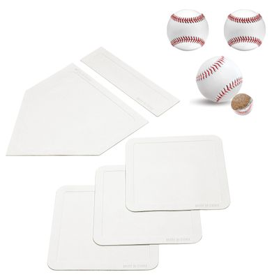 PRAOUTSAD Thrown Down Baseball Bases with Home Plate and Pitching Rubber - Baseball Practice Balls Sets for Backyard Training, Batting Softball Balls