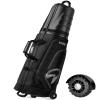 OutdoorMaster Golf Travel Bags for Airlines with Wheels and Hard Case Top, Protect Golf Clubs, Lightweight and Easy to Maneuver, Upgrade Version, Rock Black view 1