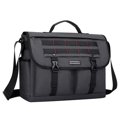 WITZMAN Messenger Bag for Men Crossbody Large Lightweight Shoulder Bag Nylon Satchel Bag With 15.6-inch LaptopB701 Silvery Grey