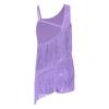 Sinleey Kids Girls Shiny Tassel Latin Dance Dress Sleeveless Salsa Tango Jazz Samba Ballroom Dance Fringe Dress Lavender A 14 Years view 2
