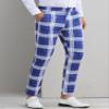 Lars Amadeus Plaid Dress Pants for Men's Flat Front Chino Contrasting Colors Business Tartan Trousers 38 Navy Blue view 2