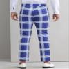 Lars Amadeus Plaid Dress Pants for Men's Flat Front Chino Contrasting Colors Business Tartan Trousers 38 Navy Blue view 3