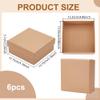 BENECREAT 6 Pack Kraft Paper Box, 5x5x2.2 Inch Jewelry Gift Boxes Cardboard Jewelry Boxes Kraft Case for Necklace Earring Storage, Wedding Christmas Party Favors view 2