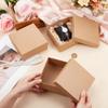 BENECREAT 6 Pack Kraft Paper Box, 5x5x2.2 Inch Jewelry Gift Boxes Cardboard Jewelry Boxes Kraft Case for Necklace Earring Storage, Wedding Christmas Party Favors view 3