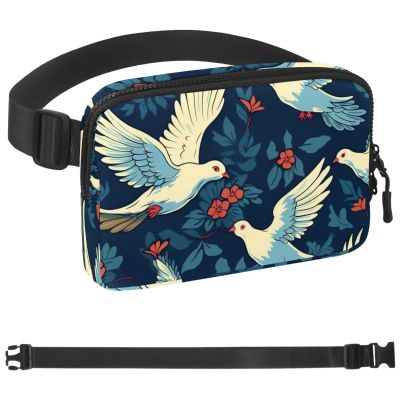 Red Flowers and White Doves-1769 Belt Bag for Men and Women Fanny Pack,Belt Bag with Adjustable Strap,Fashion Crossbody Everywhere Belt Bag for Travel Outdoors Running Hiking