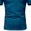 JEKE-DG Men's Slim Fit Color Matching Polo Shirt Lightweight Soft Golf Lapel T Shirt Casual Solid Short Sleeve T-Shirts (Dark Blue,S) view 4
