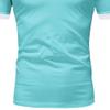 JEKE-DG Men's Slim Fit Color Matching Polo Shirt Lightweight Soft Golf Lapel T Shirt Casual Solid Short Sleeve T-Shirts (Cyan,M) view 4