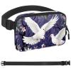 Pink Flower Peace Dove-1704 Unisex Style Fanny Pack: Fashion Waist Packs, Crossbody Bags Sport Slim Fashionable for Jogging Hiking Hiker Woman Man view 1