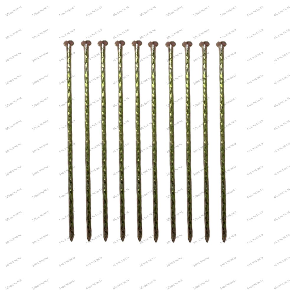 12" Metal Nails, (30 cm) Threaded Galvanized Long Pegs for Paving, Weeds, Lawn, Camping, Building, Carpenter Pegs, Tents, Anchor Pegs, Garden, Clips, 20pcs