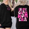 HQP in My Girl Mom Era Sweatshirt Mama Sweatshirt Mom Life Letter Printed Shirt Casual Long Sleeve Pullover Mama Gifts Tops Black view 3
