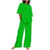 NaRHbrg Lounge Sets for Women 2 Piece Outfits Short Sleeve Pullover Top and Wide Leg Pants Matching Loungewear Sets Tracksuit view 1