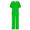 NaRHbrg Lounge Sets for Women 2 Piece Outfits Short Sleeve Pullover Top and Wide Leg Pants Matching Loungewear Sets Tracksuit view 3