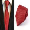 Geotae Zerun New Classic Solid Pailsey JACQUARD WOVEN Silk Men's Tie Necktie (Striped Red) view 2