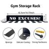 Home Gym Essentials - 16.7 Inch, 8 Hook Gym Storage Rack for Dumbbells, Resistance Bands, Barbell Bars, Jump Ropes & Lifting Belts view 3