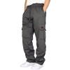 Mens Heavyweight Fleece Cargo Sweatpants Joggers Baggy Elastic Waist Drawstring Workout Pants with Pockets Winter view 2