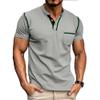 Men's Crew Neck Casual Pocket T-Shirt Button Front Lightweight Tees Classic Soft Short Sleeve Multipack T-Shirts (Grey1/Green2/Red,XXL) view 4