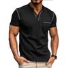 Men's Crew Neck Casual Pocket T-Shirt Button Front Lightweight Tees Classic Soft Short Sleeve Multipack T-Shirts (Black/Green2/Blue1,M) view 2