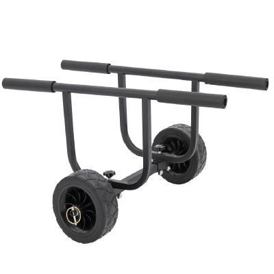 Kayak Cart Boat Canoe Carrier Dolly, Boat Dolly Cart Transport Carrier with 8" Wheels, Width Adjustable Canoe Cart for Sailboat Width within 16.54", Small Boat Trolley Cart with Security Straps