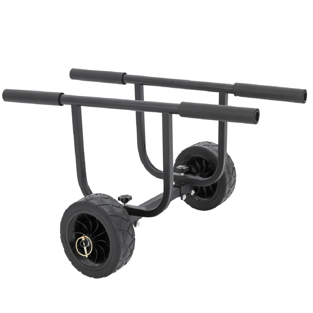 Kayak Cart Boat Canoe Carrier Dolly, Boat Dolly Cart Transport Carrier with 8" Wheels, Width Adjustable Canoe Cart for Sailboat Width within 16.54", Small Boat Trolley Cart with Security Straps