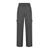 Mens Heavyweight Fleece Cargo Sweatpants Joggers Baggy Elastic Waist Drawstring Workout Pants with Pockets Winter B- Grey view 2