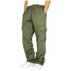 Mens Heavyweight Fleece Cargo Sweatpants Joggers Baggy Elastic Waist Drawstring Workout Pants with Pockets Winter B- Green view 1