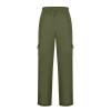Mens Heavyweight Fleece Cargo Sweatpants Joggers Baggy Elastic Waist Drawstring Workout Pants with Pockets Winter B- Green view 2