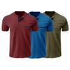 Men's Crew Neck Casual Pocket T-Shirt Button Front Lightweight Tees Classic Soft Short Sleeve Multipack T-Shirts (Red/Blue/Green3,M) view 1
