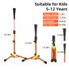 23.5 to 39.76 Inches Baseball Tee for Kids, Batting Tees for Baseball with Carry Bag, Portable Stable Tanner Tee, Baseball Training Equipment Aged 5-12, Softball Tee for Batting and Hitting (Orange) view 2