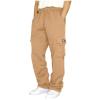 Mens Heavyweight Fleece Cargo Sweatpants Joggers Baggy Elastic Waist Drawstring Workout Pants with Pockets Winter B- Khaki view 1