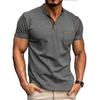 Men's Crew Neck Casual Pocket T-Shirt Button Front Lightweight Tees Classic Soft Short Sleeve Multipack T-Shirts (Khaki/Grey/Green3,S) view 4