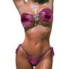 AIBEARTY Women Sexy Micro Bikini Set Shiny Metallic 2 Piece Swimsuit Push Up Underwire Swimwear Bathing Suit view 1