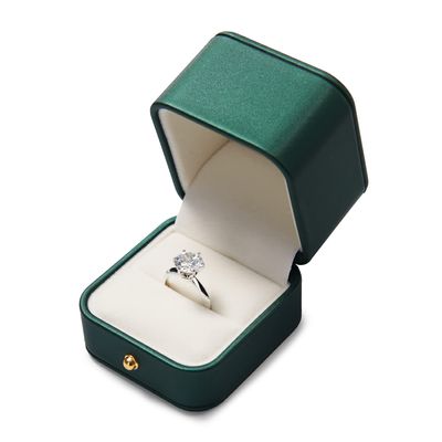 Papten PU Leather Ring Box Velvet Interior Jewelry Gift Box Ring Holder Velvet Interior For Birthday, Proposal, Engagement,Wedding, Valentine's Day Gifts (Green)